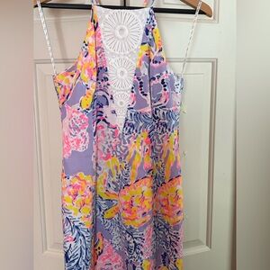 Lilly Pulitzer Pink and Yellow Floral One Piece V-Neck Design